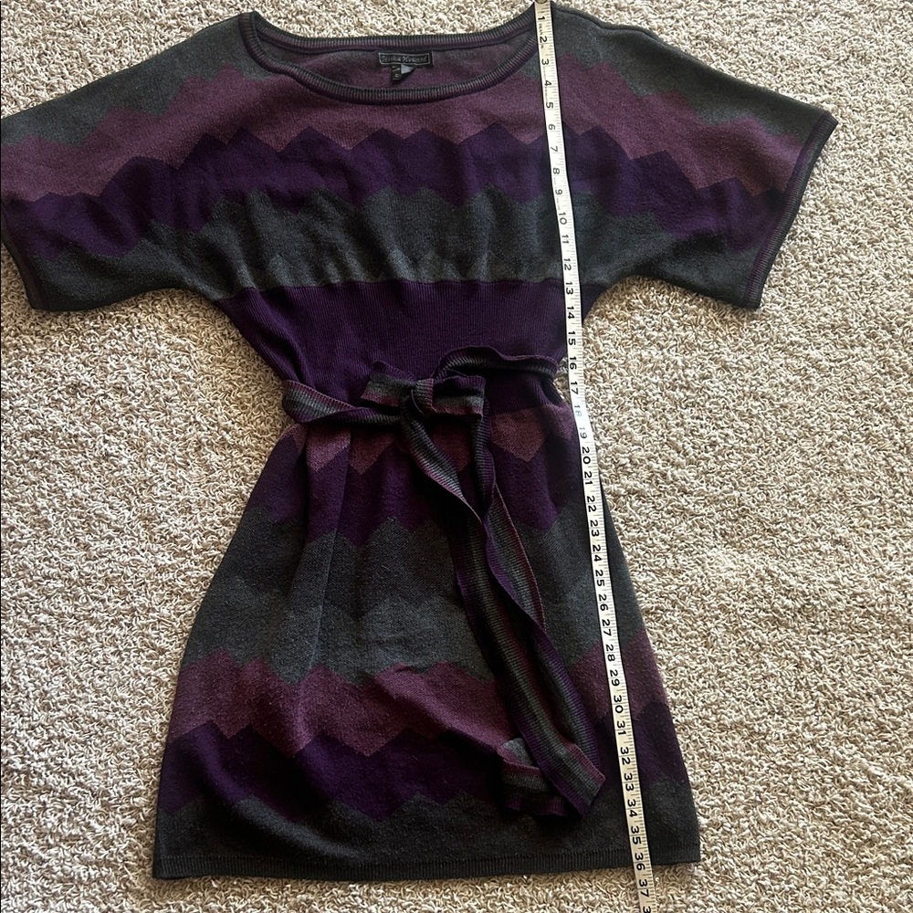 JESSICA HOWARD Cute Chevron Sweater Dress in Purple and Gray Perfect for FALL🍁💜 - Picture 9 of 10